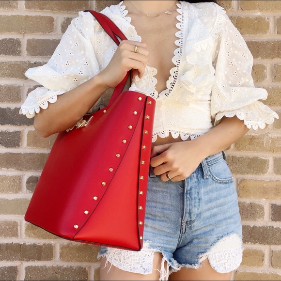 Michael Kors Leather Tote Shoulder Bag Handbag - Picture 2 of 5